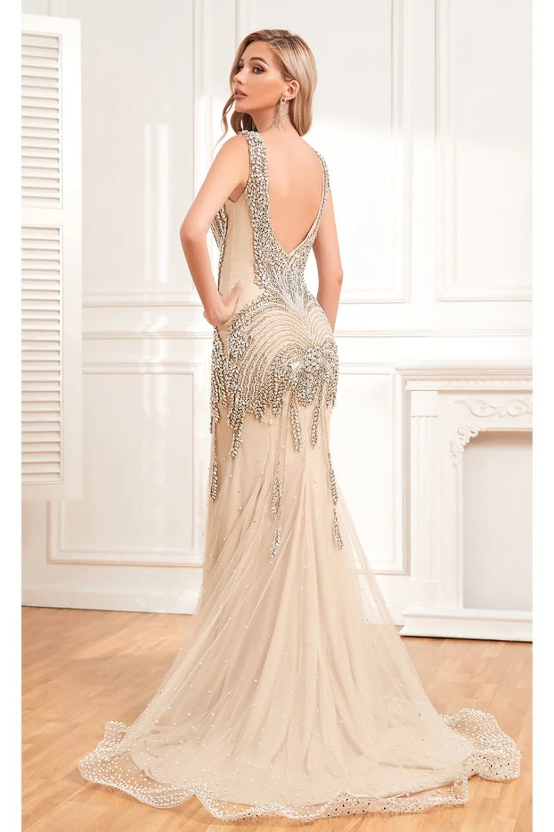 High Couture NR2341 Fitted Long Formal Evening Dress - Primitiveus