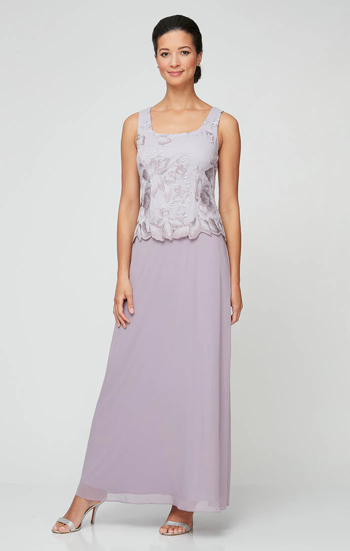 Alex Evenings 82122422 A Line Long Formal Mother of the Bride Petite Jacket Dress - Primitiveus