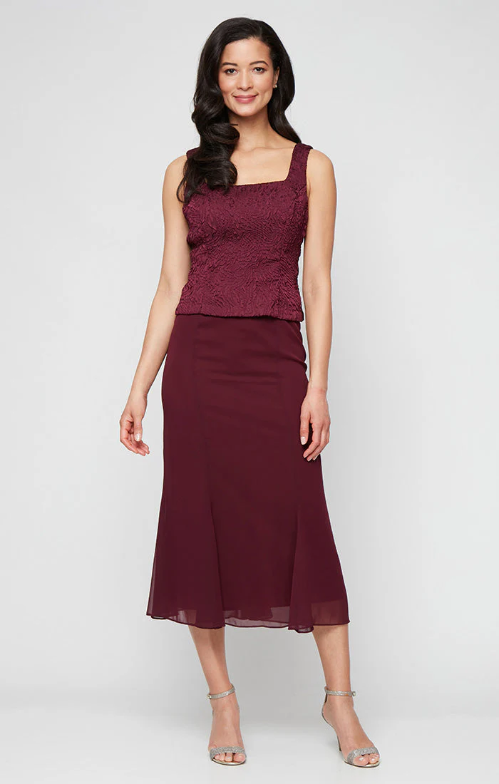 Alex Evenings 8225949 Short Cocktail Petite Mother of the Bride Tea Length Jacket Dress - Primitiveus