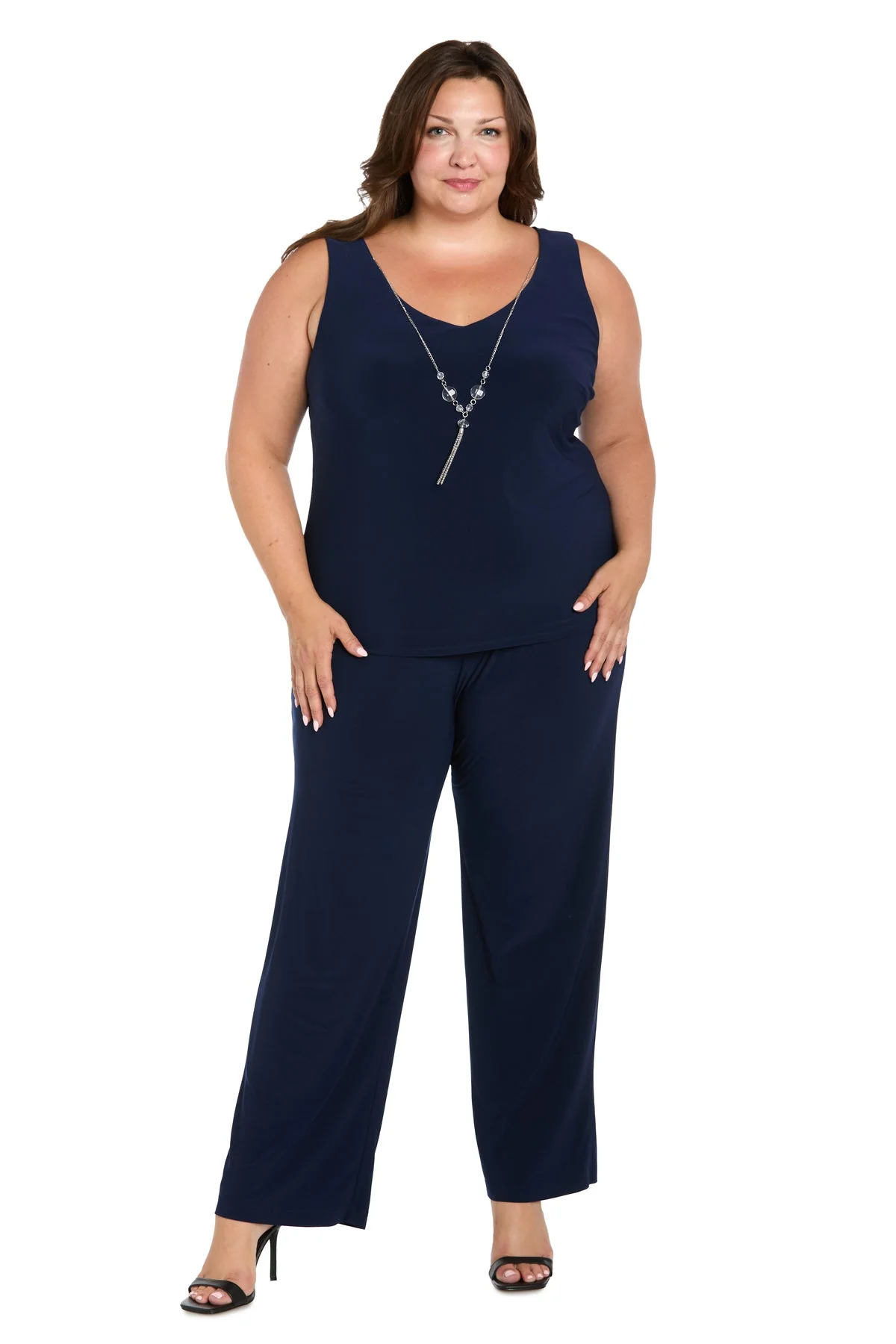 R&M Richards 3356W Floral Long Plus Size Formal Pantsuit - Primitiveus