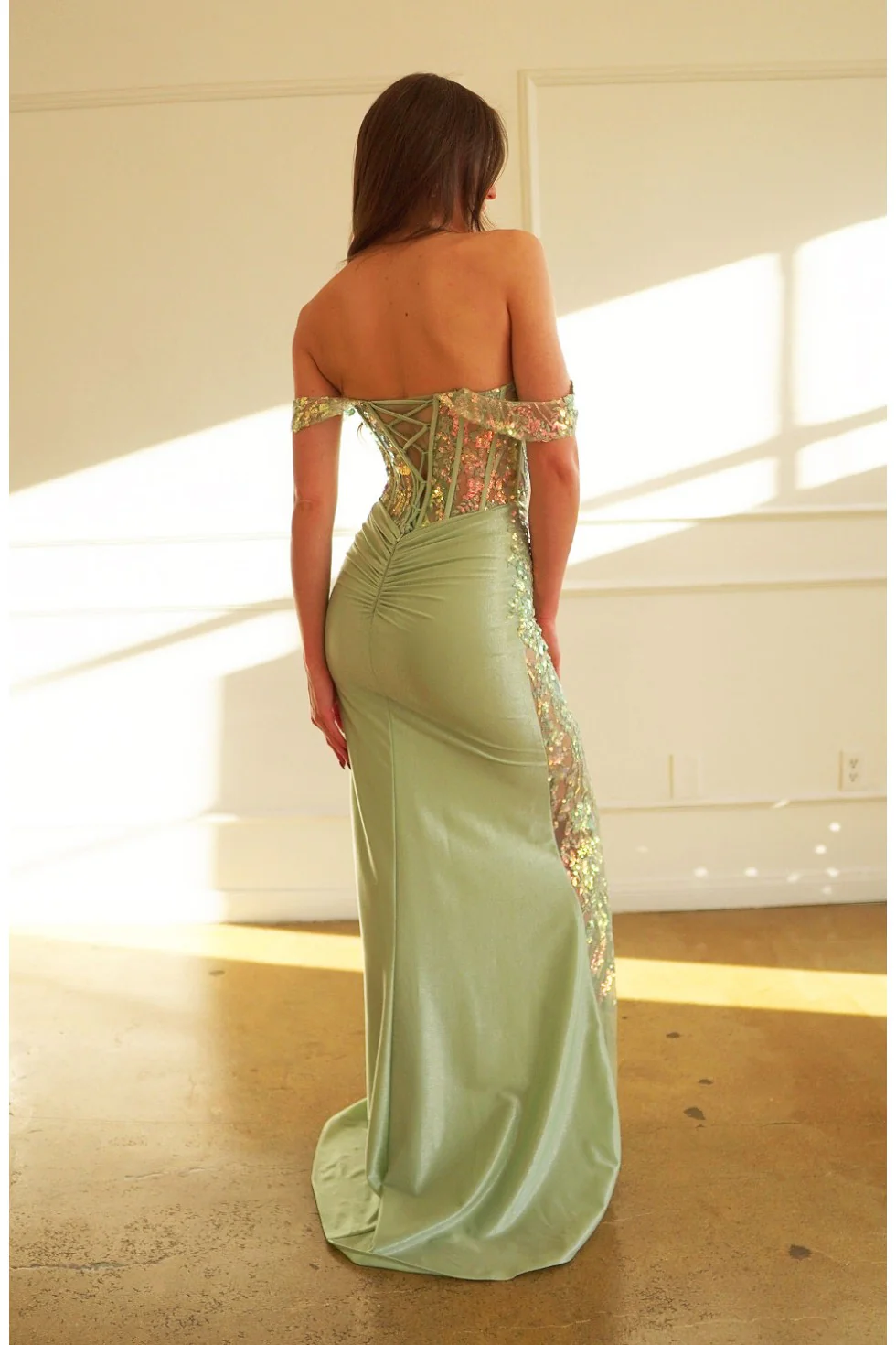 High Couture HC1020 Long Fitted Formal Lace Applique Prom Dress - Primitiveus