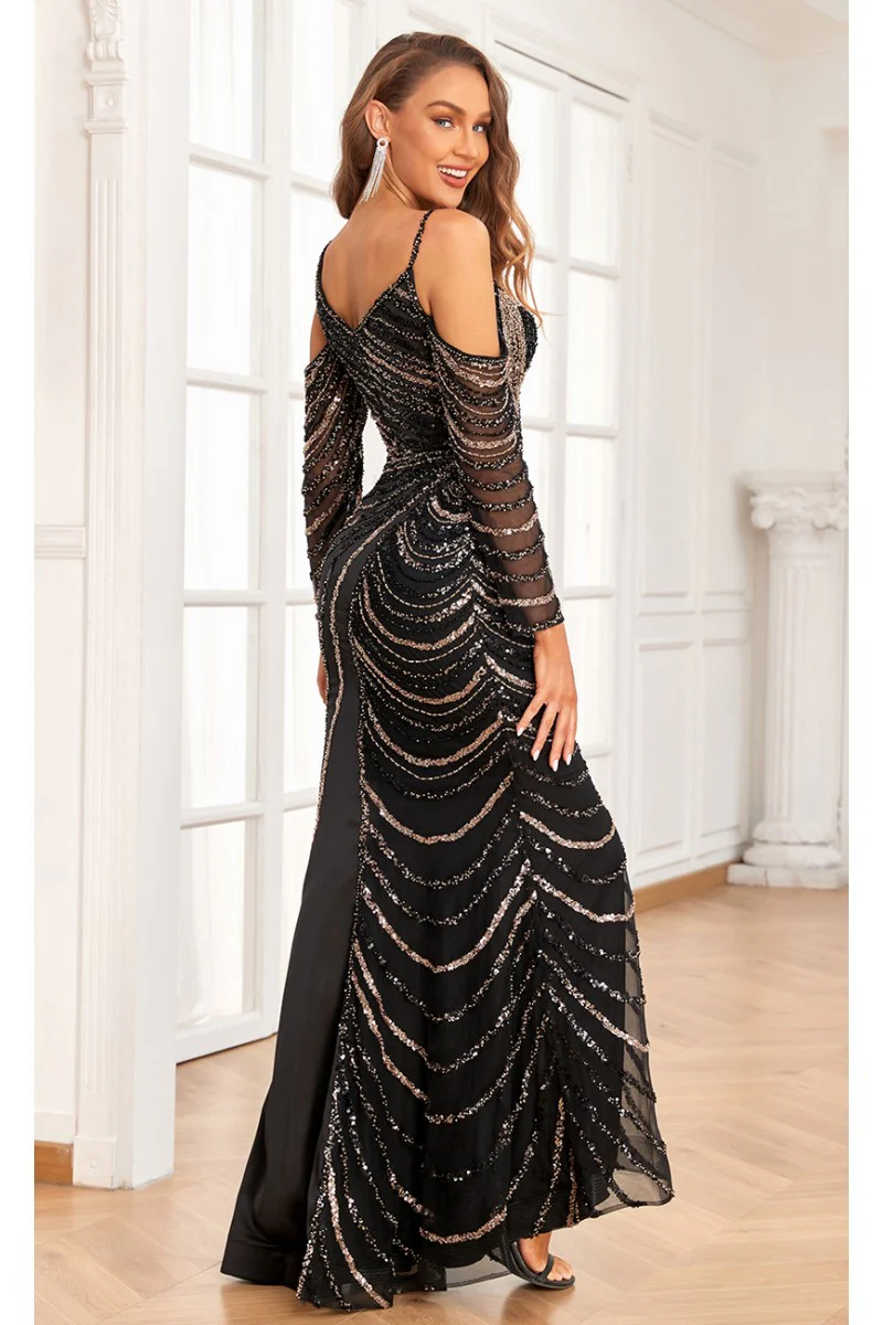 High Couture NR2338 Beaded Slit Formal Long Evening Mermaid Dress - Primitiveus