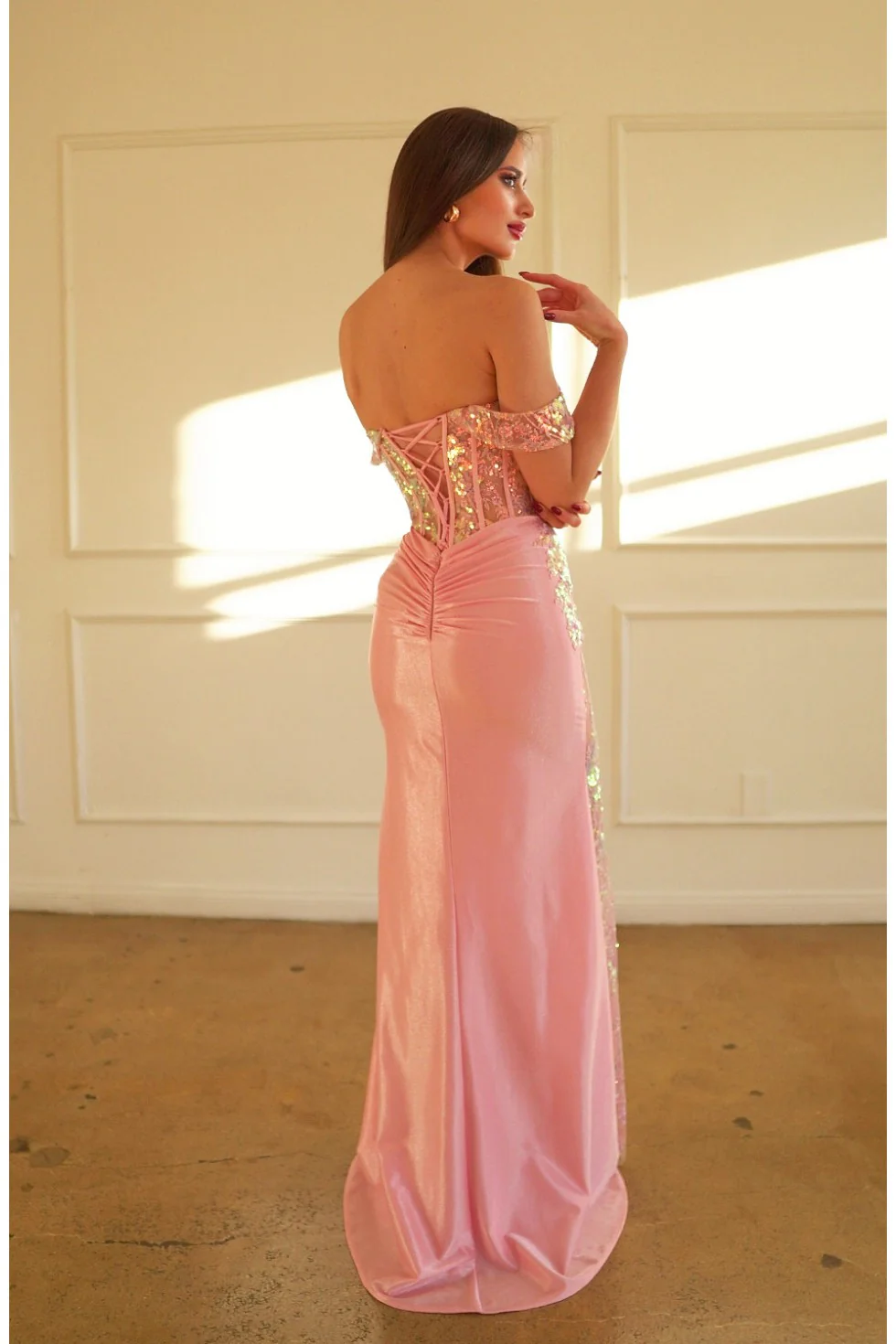 High Couture HC1020 Long Fitted Formal Lace Applique Prom Dress - Primitiveus