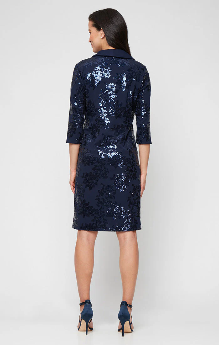 Alex Evenings 81961003 Short Mother of the Bride Sequin Jacket Dress - Primitiveus