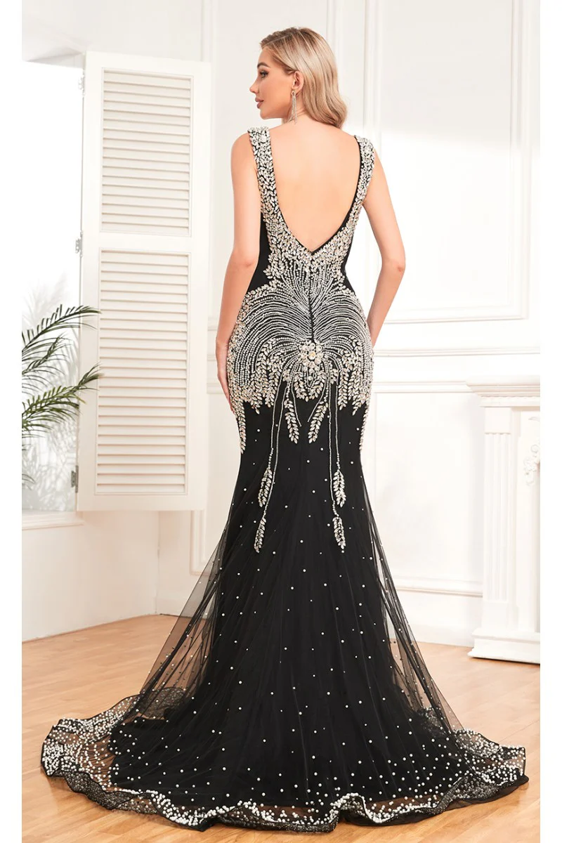 High Couture NR2341 Fitted Long Formal Evening Dress - Primitiveus