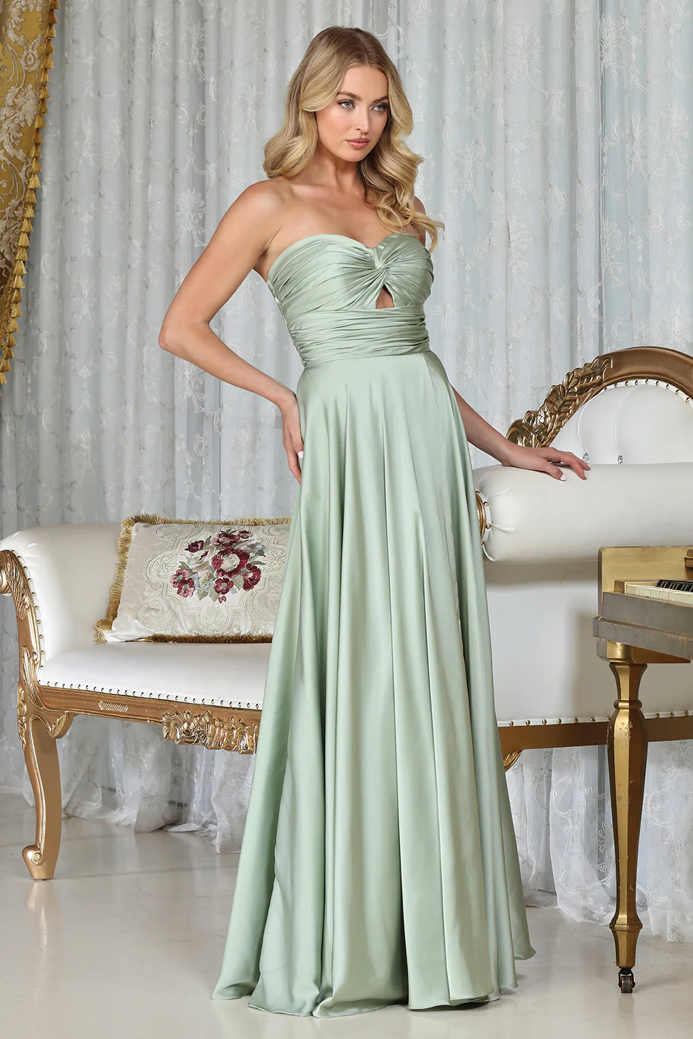 Adora Design 3325 A Line Prom Long Formal Pleated Dress - Primitiveus