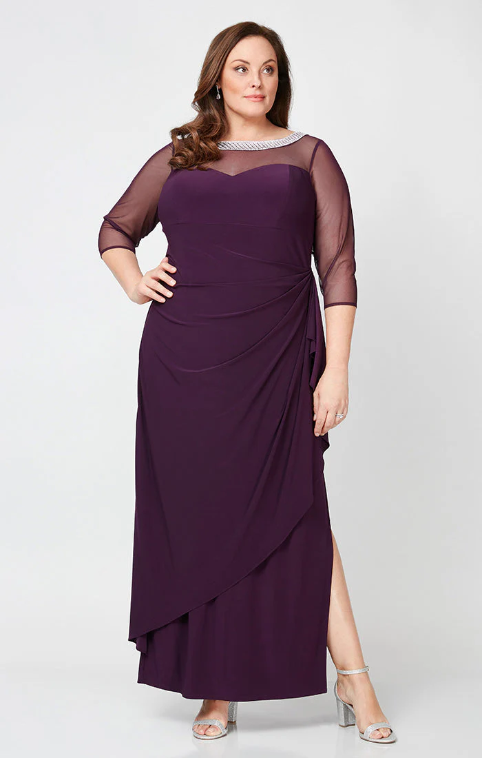 Alex Evenings 84351578 Long Plus Size Formal Evening Dress - Primitiveus