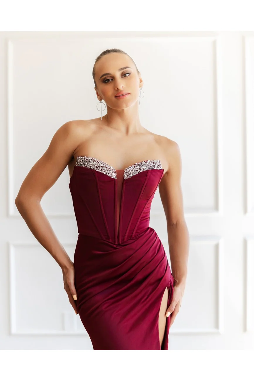 High Couture MJ1000 Prom Fitted Long Formal Corset Evening Dress - Primitiveus