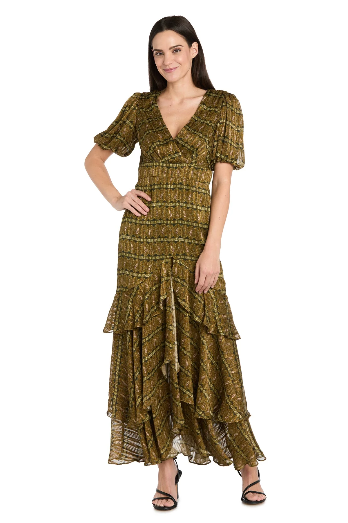 R&M Richards 4157 Long Formal Ruffle Maxi Dress - Primitiveus