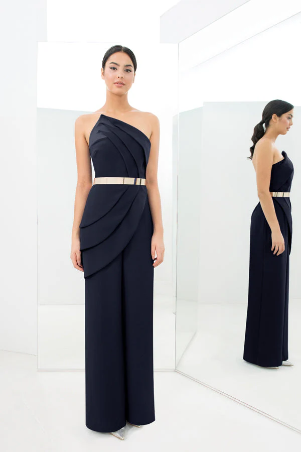 Alexander by Daymor 1382 Long Pleated Formal Jumpsuit - Primitiveus