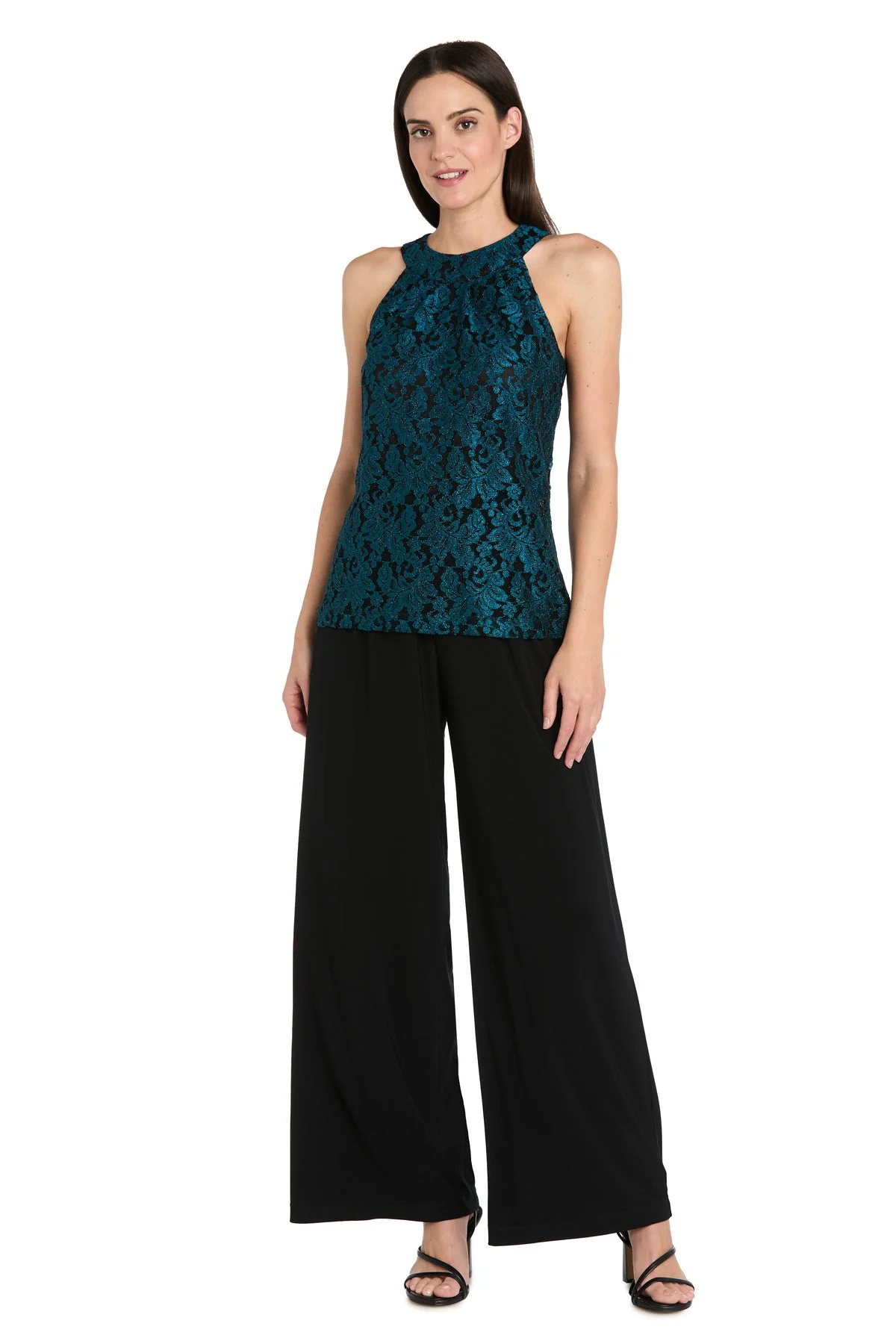 R&M Richards 4212 Glitter Lace Formal Long Jumpsuit - Primitiveus