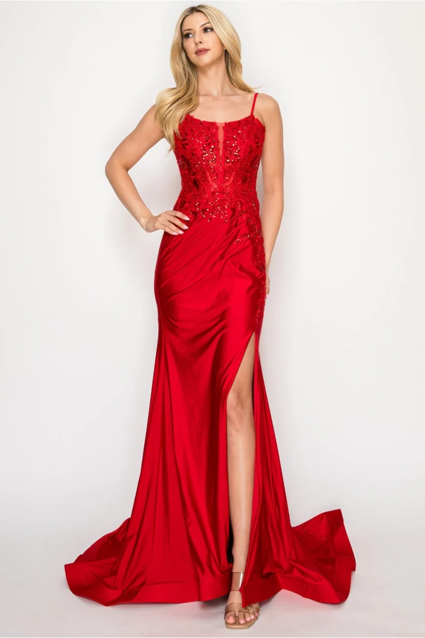 High Couture HC1007 Fitted Prom Long Formal Beaded Evening Gown - Primitiveus