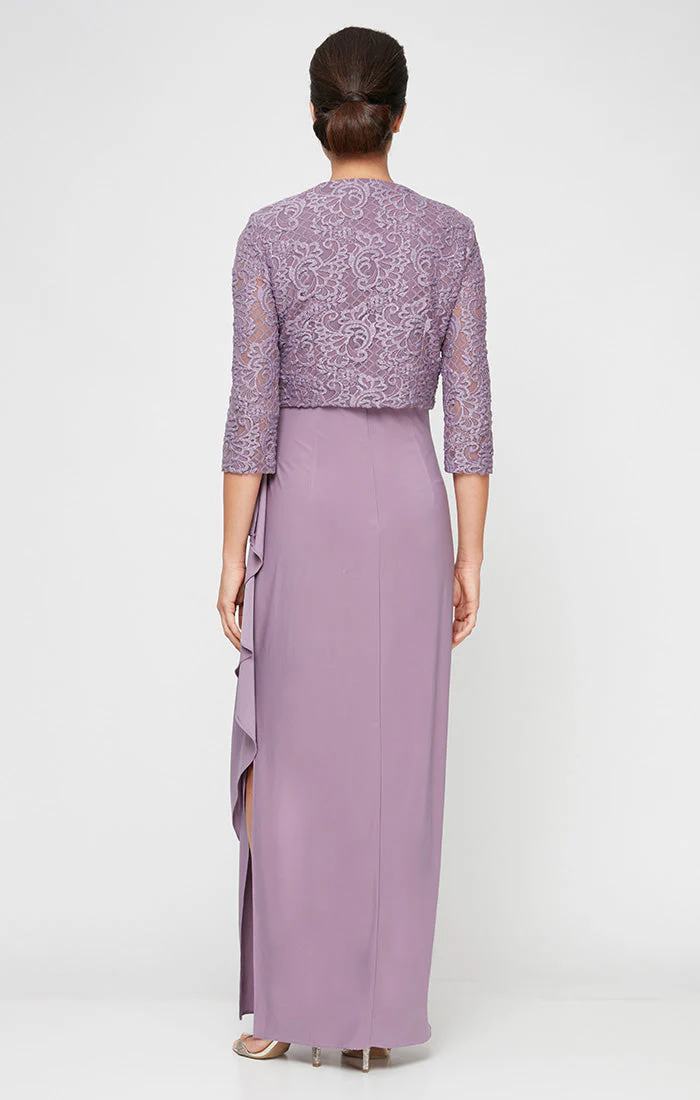 Alex Evenings 82122475 Petite Mother of the Bride Long Formal Lace Jacket Dress - Primitiveus