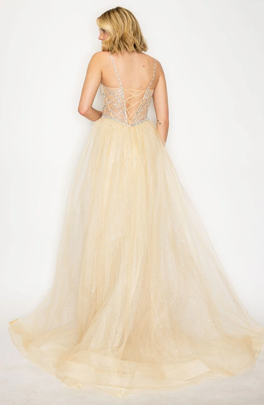 High Couture HC1002 Long Formal Beaded Overskirt Prom Dress - Primitiveus