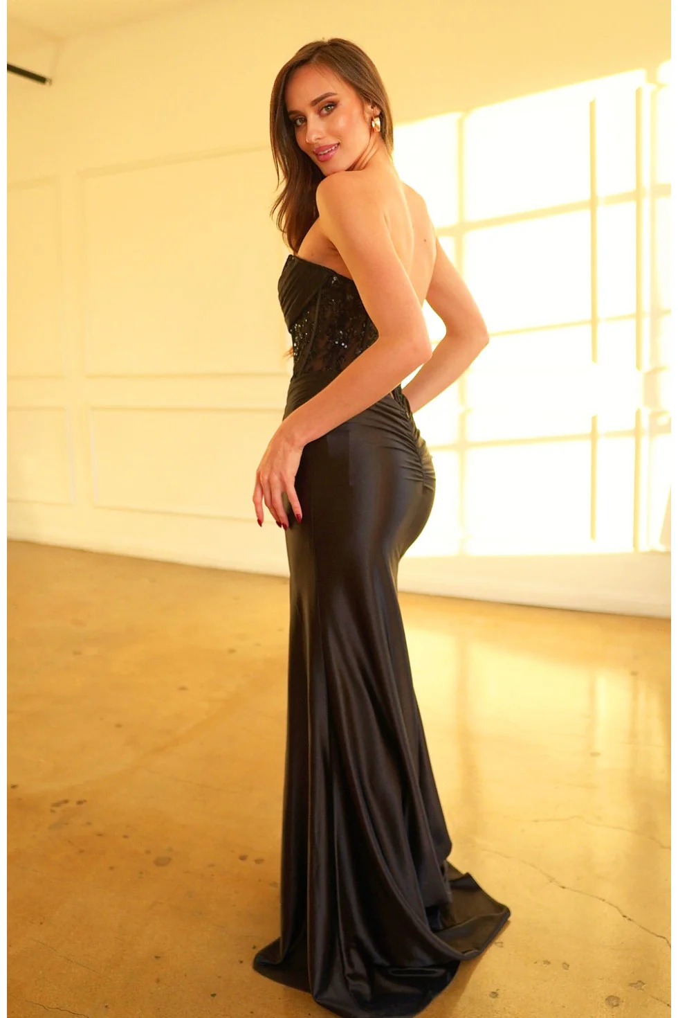 High Couture HC1021 Long Slit Formal Pleated Prom Dress - Primitiveus