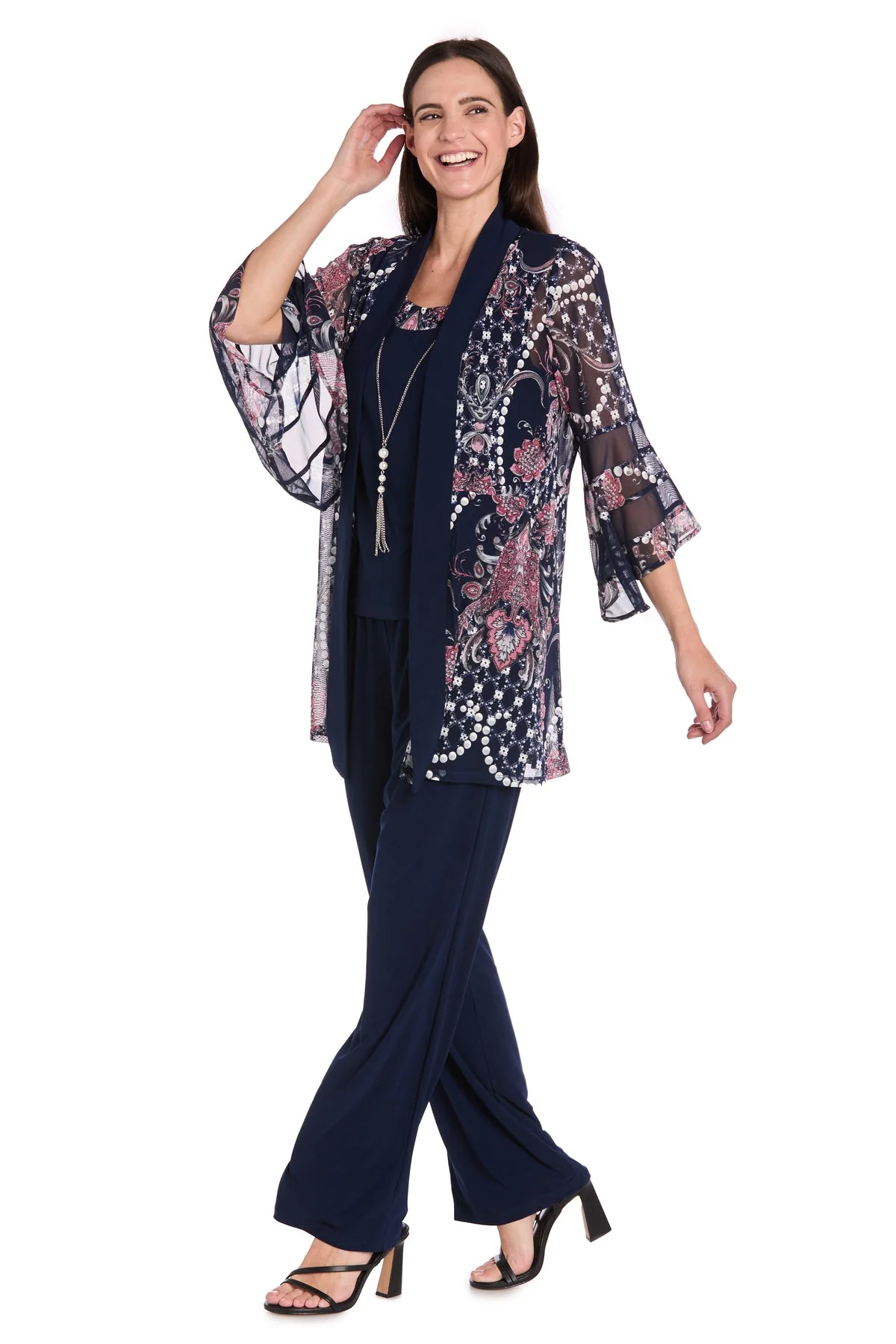 R&M Richards 3632 Navy/Pink 16 Sale - Primitiveus