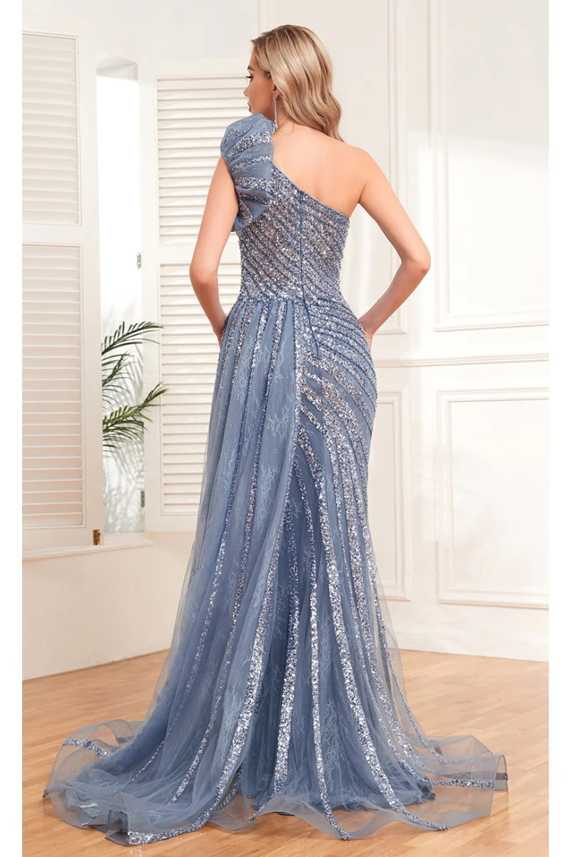 High Couture NR2342 Beaded Sequin Long Formal Evening Slit Dress - Primitiveus