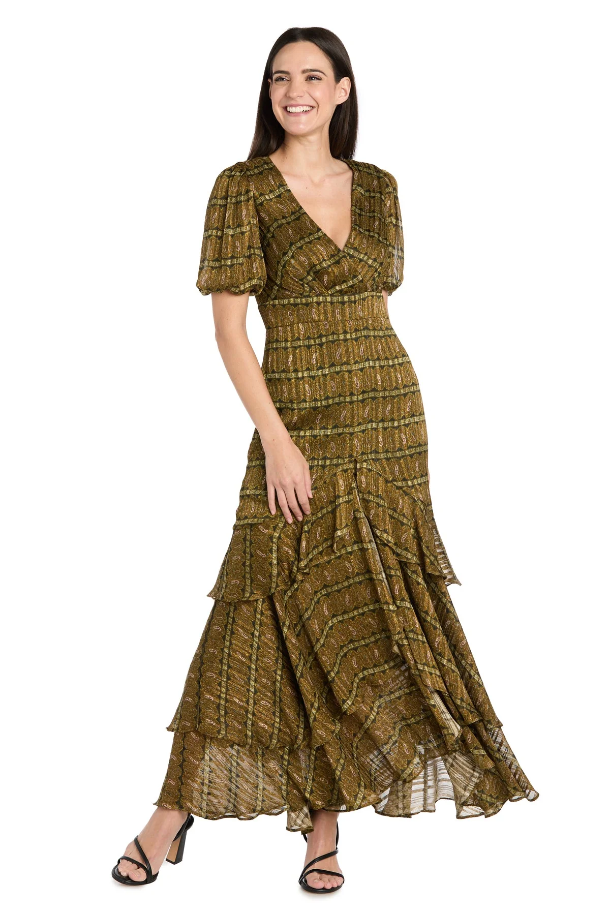 R&M Richards 4157 Long Formal Ruffle Maxi Dress - Primitiveus