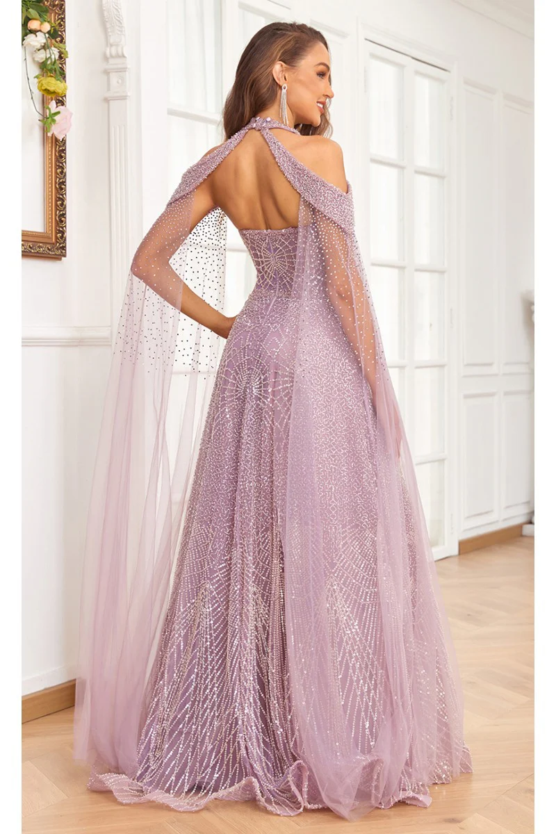 High Couture NR2340 A Line Ball Gown Long Formal Beaded Prom Dress - Primitiveus