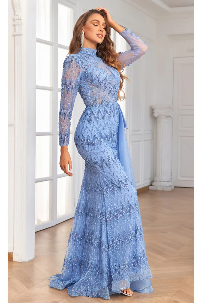 High Couture NR2336 Beaded Long Formal Evening Dress - Primitiveus