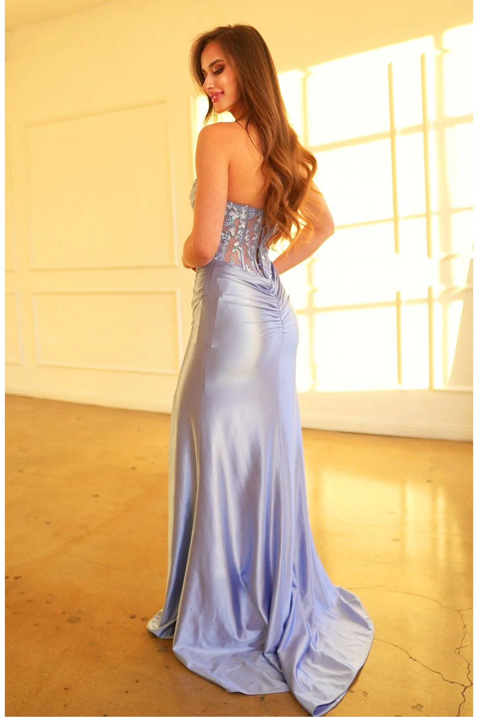 High Couture HC1021 Long Slit Formal Pleated Prom Dress - Primitiveus