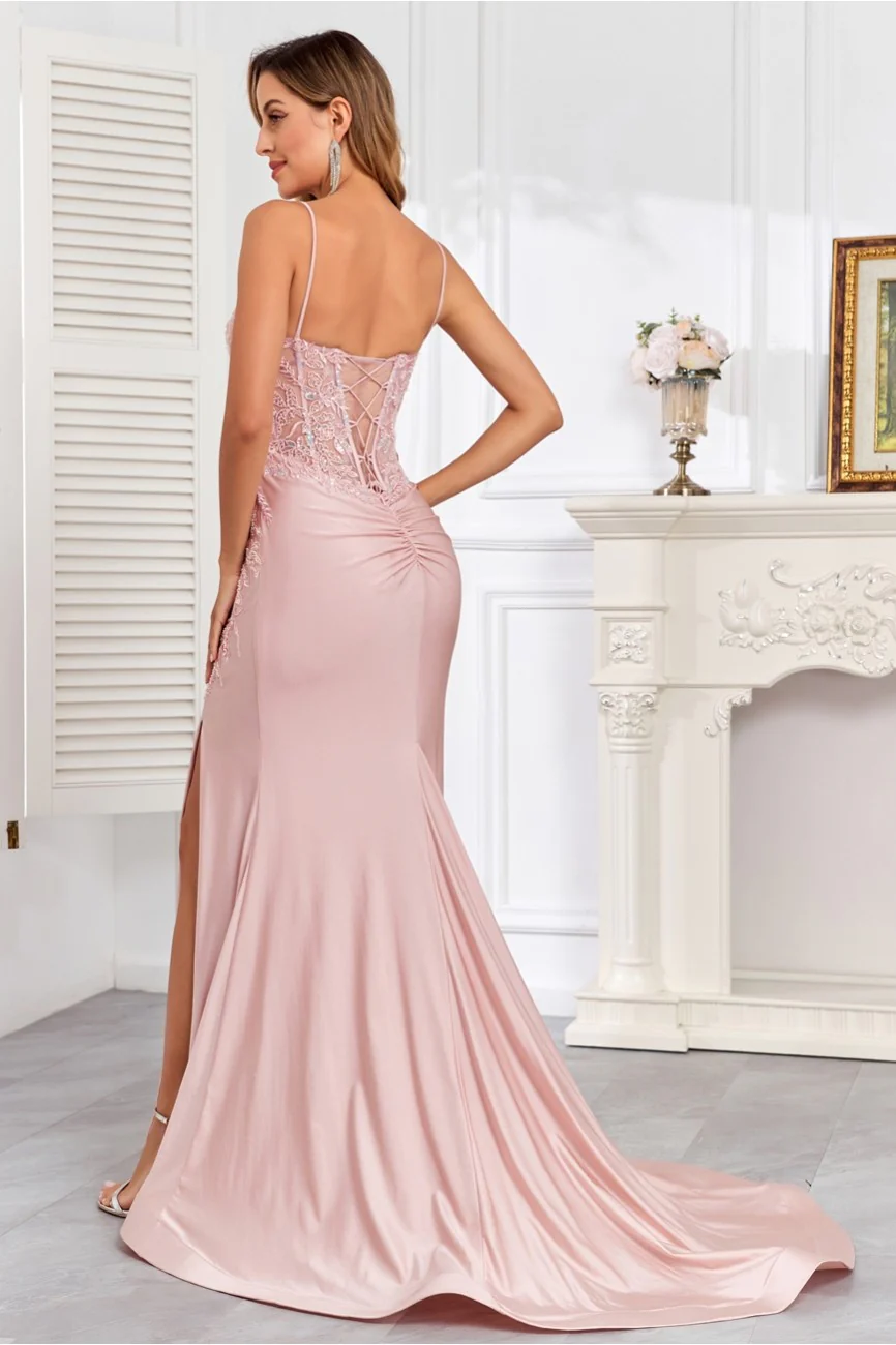 High Couture HC1007 Fitted Prom Long Formal Beaded Evening Gown - Primitiveus