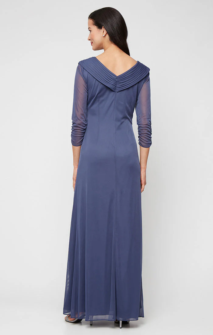 Alex Evenings 81321013 Formal Long Pleated Mother of the Bride Evening Dress - Primitiveus