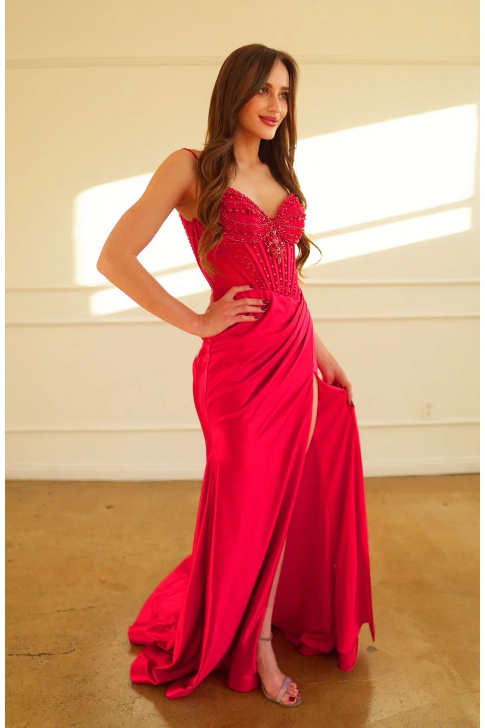 High Couture HC1027 Pleated Long Formal Prom Dress - Primitiveus