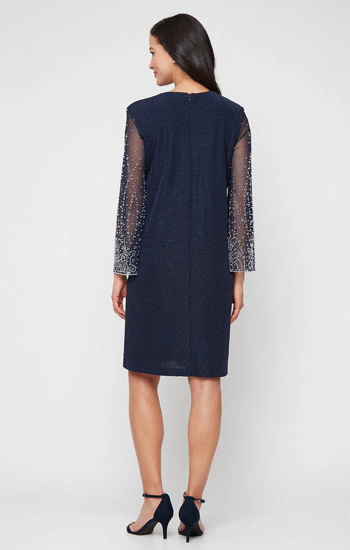 Alex Evenings 8127862 Short Mother of the Bride Metallic Jacket Dress - Primitiveus