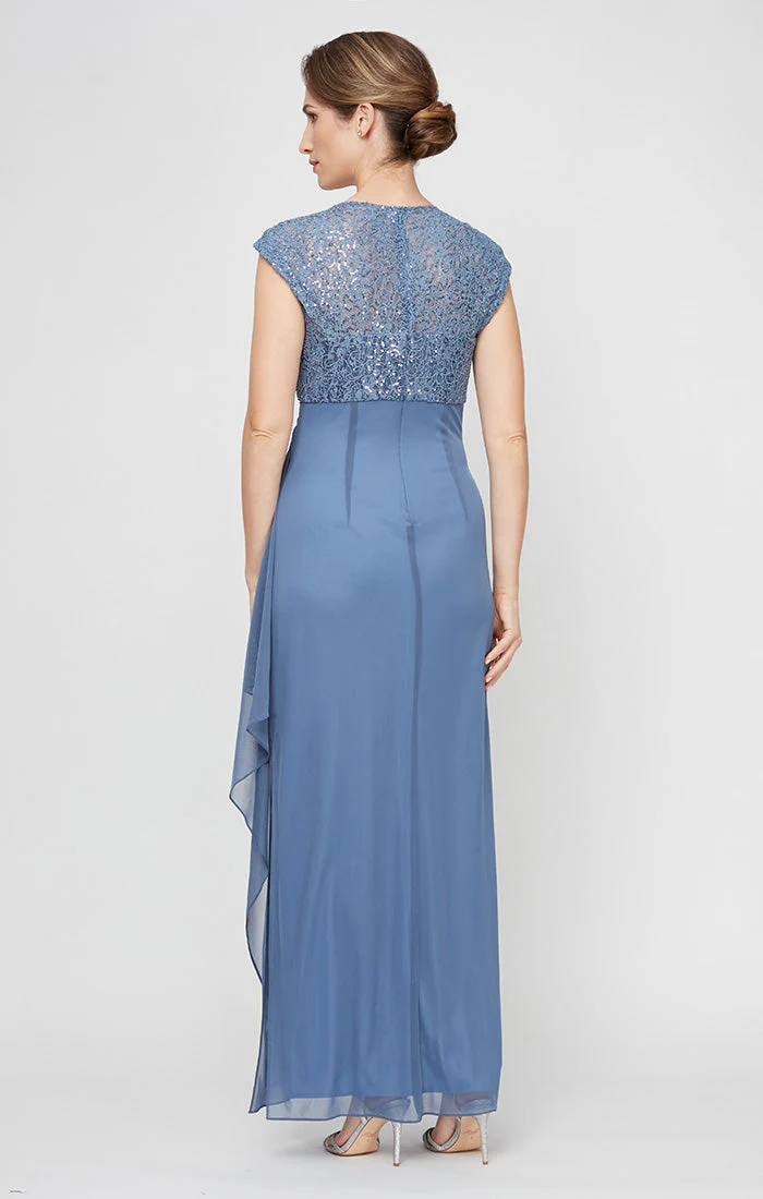 Alex Evenings 82122470 Long Sequin Mother of the Bride Petite Dress - Primitiveus