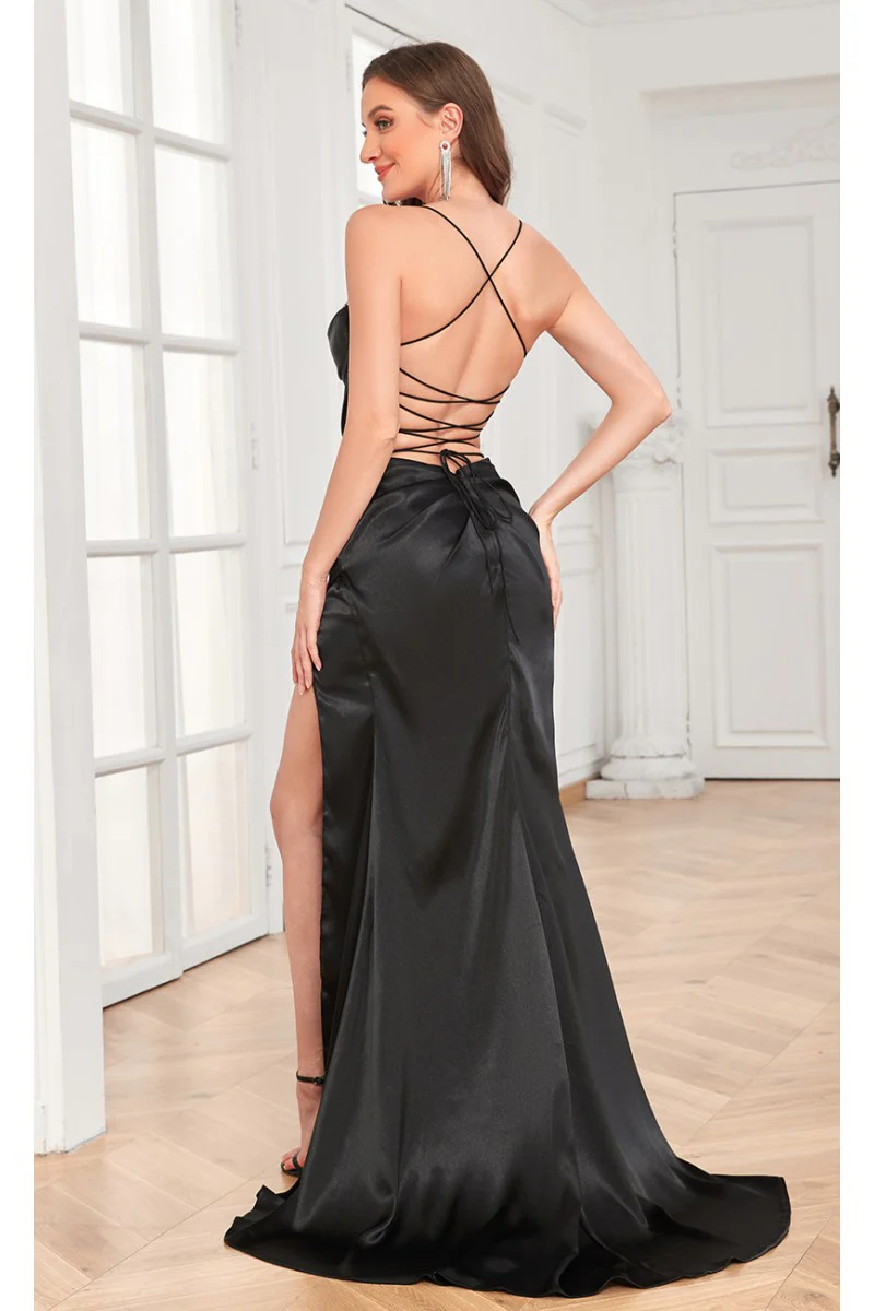 High Couture MJ1002 Prom Fitted Slit Corset Formal Beaded Dress - Primitiveus