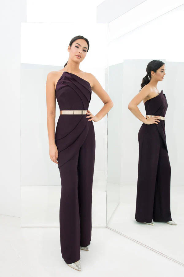 Alexander by Daymor 1382 Long Pleated Formal Jumpsuit - Primitiveus