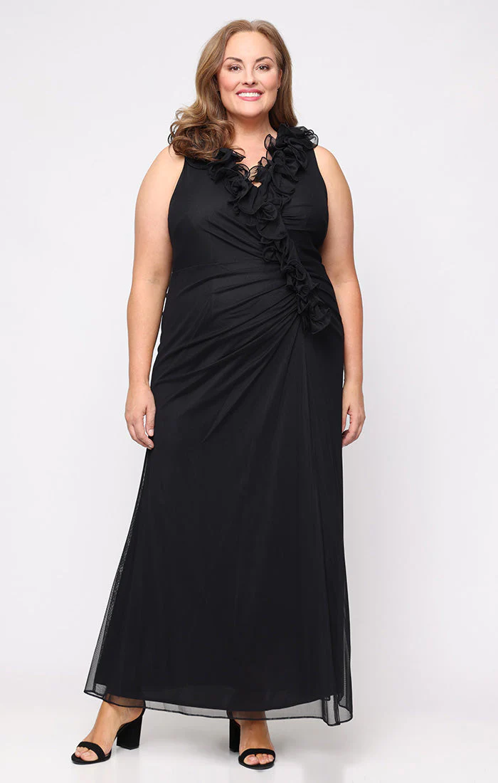 Alex Evenings 84321036 Long Plus Size Formal Ruffle Evening Dress - Primitiveus