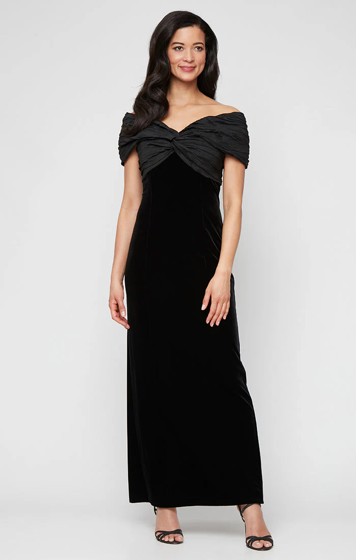 Alex Evenings 81911001 Formal Long Evening Velvet Dress - Primitiveus