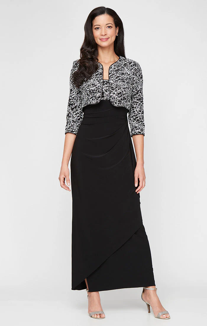 Alex Evenings 2211421 Petite Long Bolero Mother of the Bride Formal Jacket Dress - Primitiveus