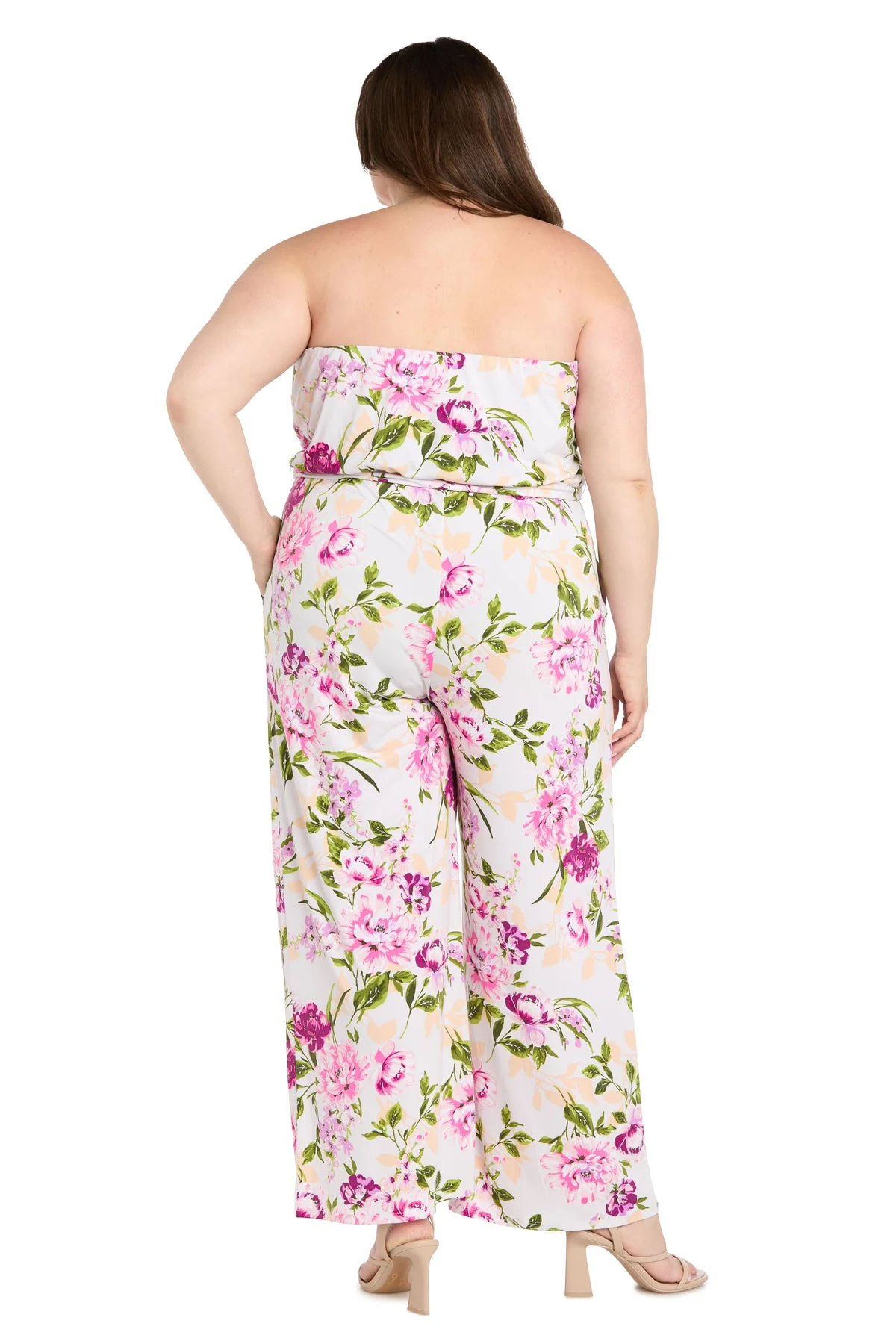 R&M Richards 6663W Formal Floral Long Jumpsuit Plus Size - Primitiveus