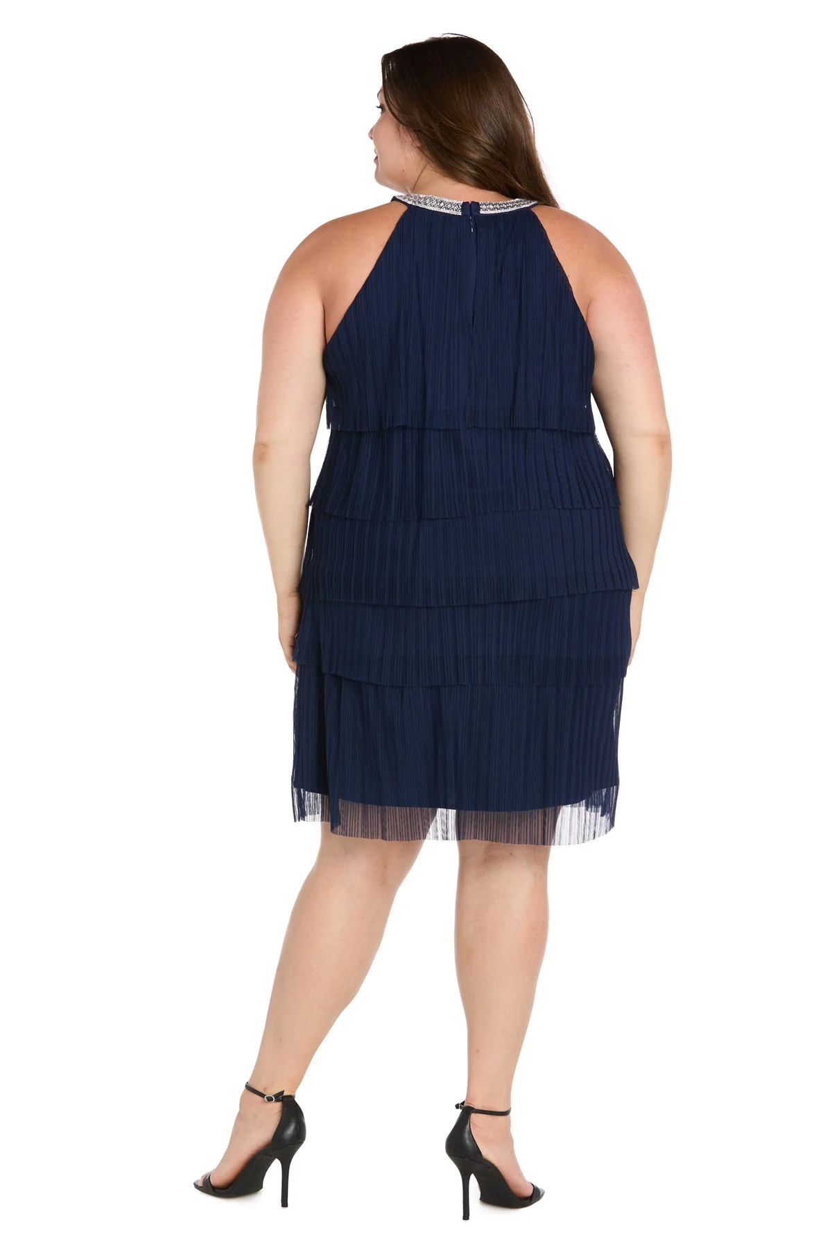 R&M Richards 3744W Homecoming Short Ruffle Cocktail Plus Size Dress - Primitiveus