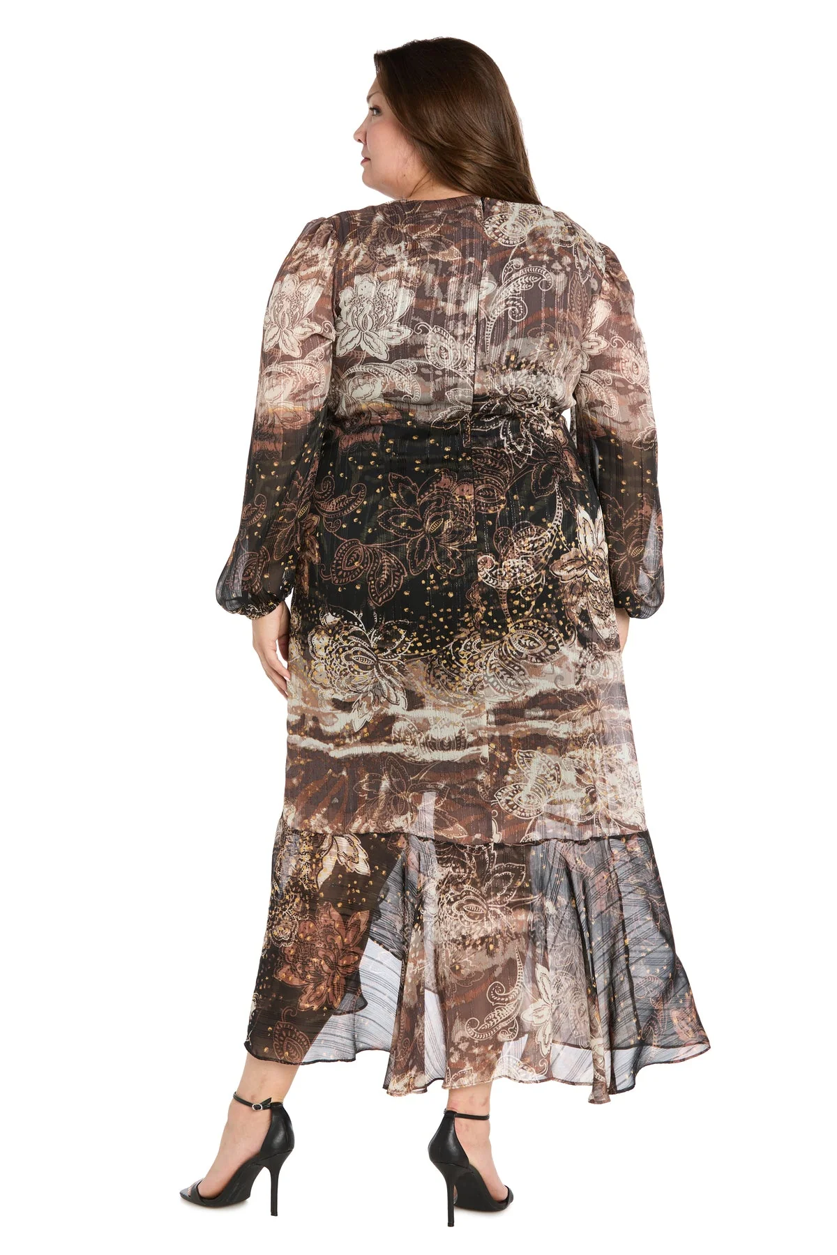 R&M Richards 4176W Short Plus Size Midi Length Dress - Primitiveus