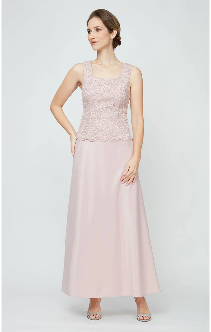 Alex Evenings 82122326 Long Petite Glitter Lace Mother of the Bride Jacket Dress - Primitiveus