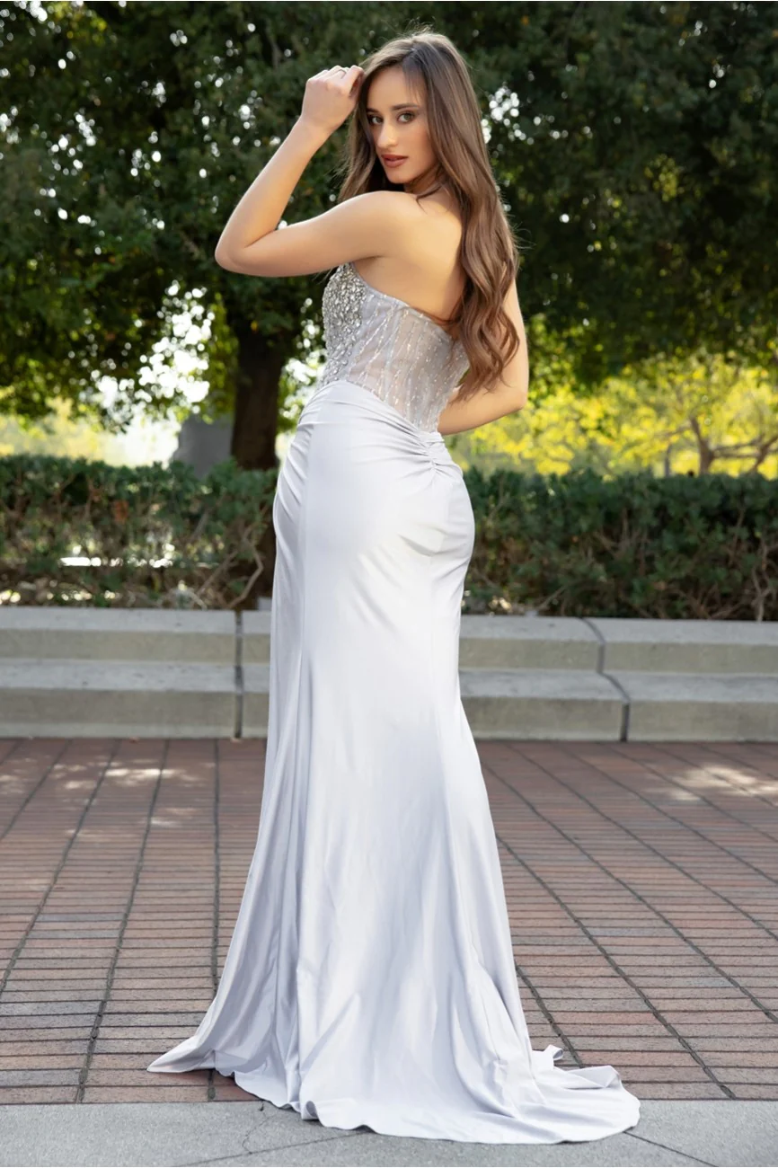 High Couture HC1015 Prom Long Fitted Formal Beaded Evening Dress - Primitiveus