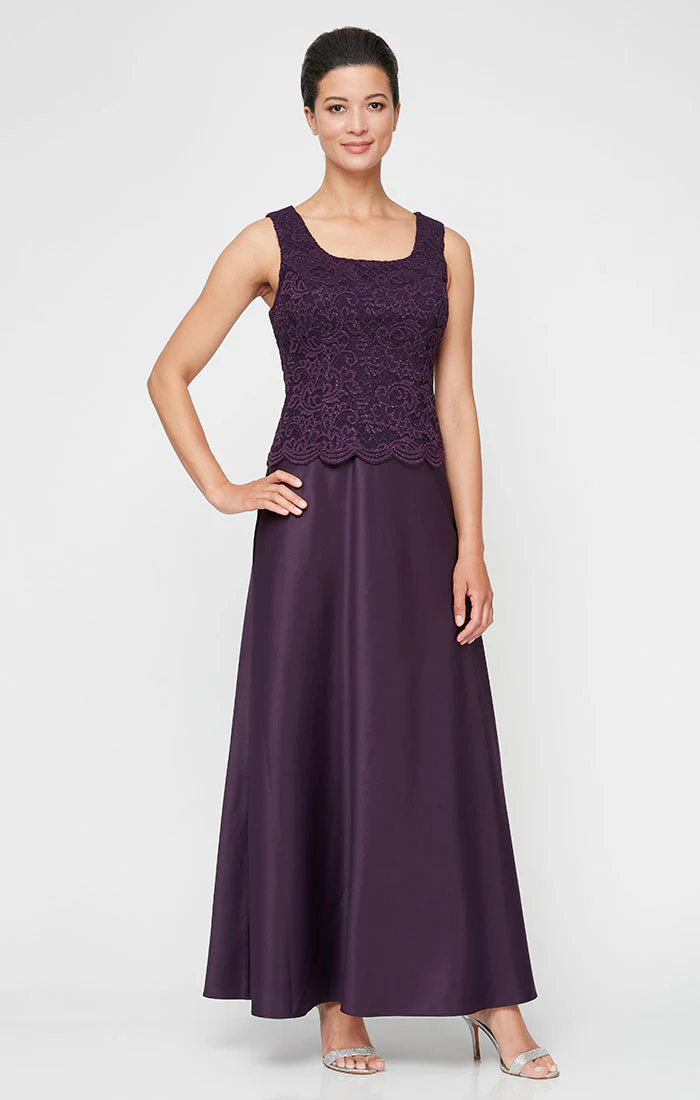 Alex Evenings 82122326 Long Petite Glitter Lace Mother of the Bride Jacket Dress - Primitiveus