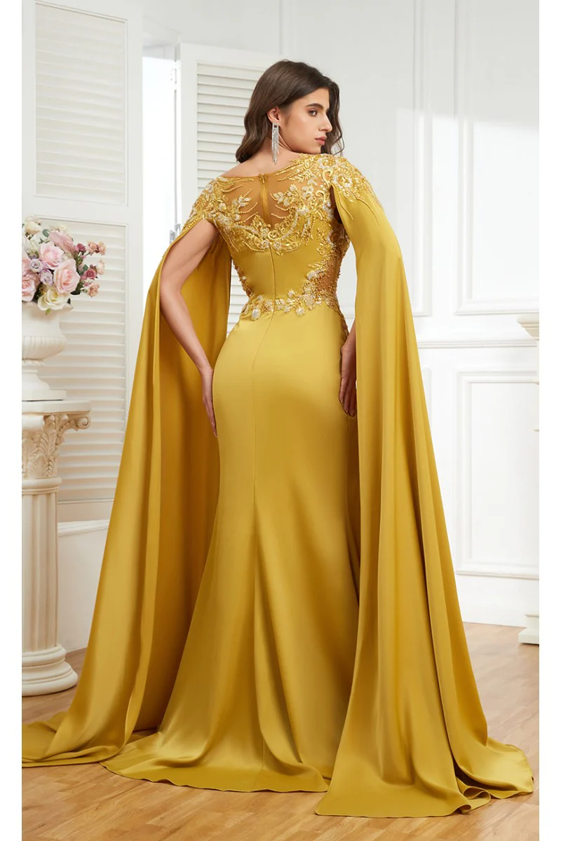 High Couture MJ1006 Long Formal Beaded Slit Evening Dress - Primitiveus