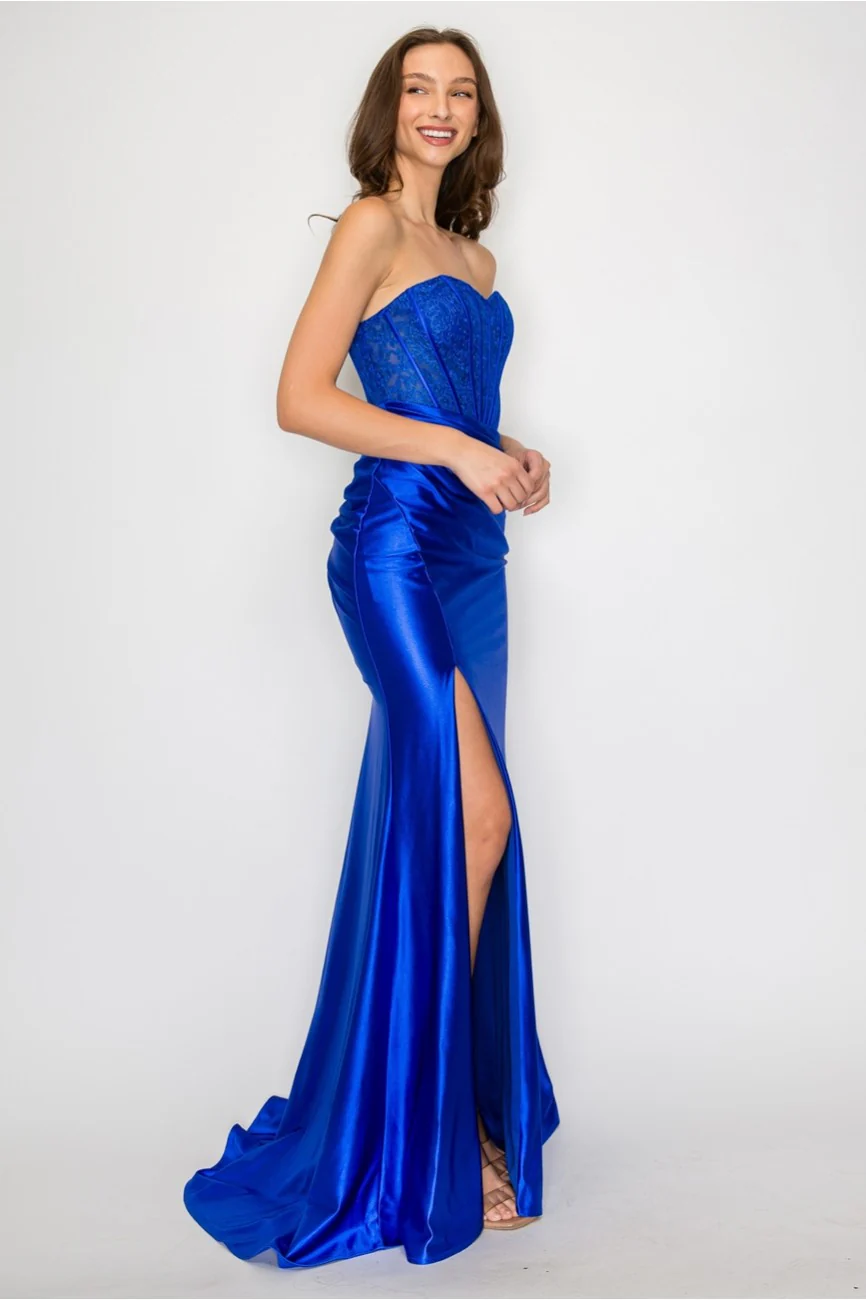 High Couture HC1023 Prom Long Formal Evening Lace Dress - Primitiveus