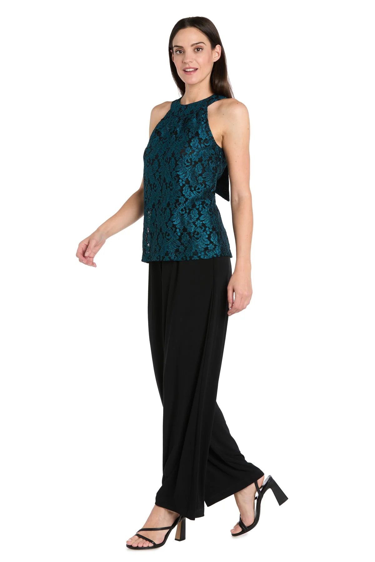 R&M Richards 4212 Glitter Lace Formal Long Jumpsuit - Primitiveus