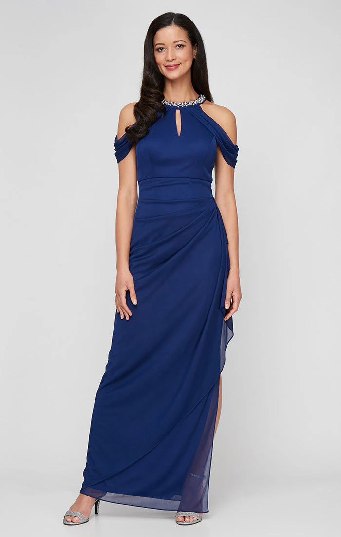 Alex Evenings 81321032 Long Slit Formal Evening Dress - Primitiveus