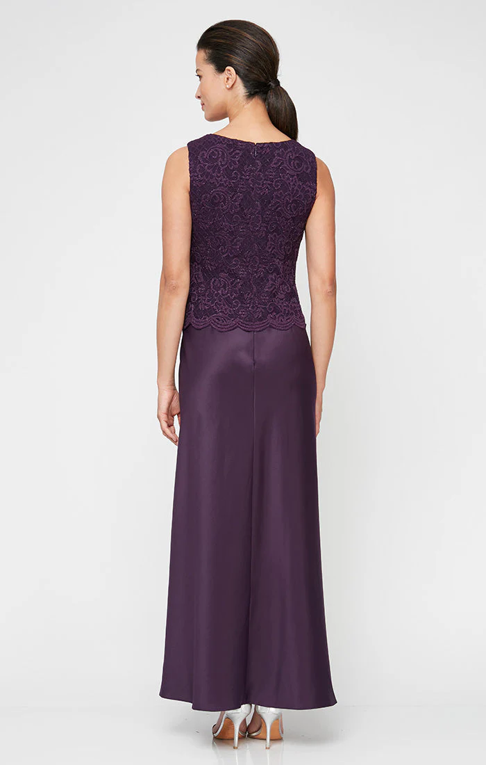 Alex Evenings 82122326 Long Petite Glitter Lace Mother of the Bride Jacket Dress - Primitiveus