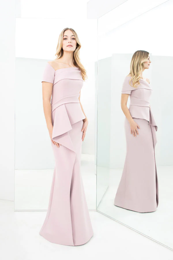 Alexander by Daymor 1361 Long Mermaid Formal Peplum Evening Dress - Primitiveus