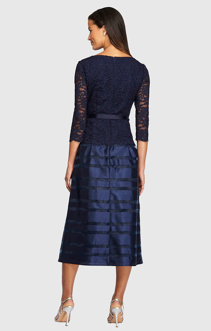 Alex Evenings 1121004 Short Lace Tea Length Mother of the Bride Dress - Primitiveus