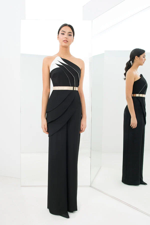 Alexander by Daymor 1382 Long Pleated Formal Jumpsuit - Primitiveus