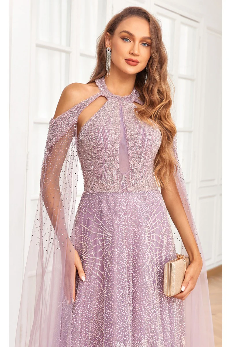 High Couture NR2340 A Line Ball Gown Long Formal Beaded Prom Dress - Primitiveus